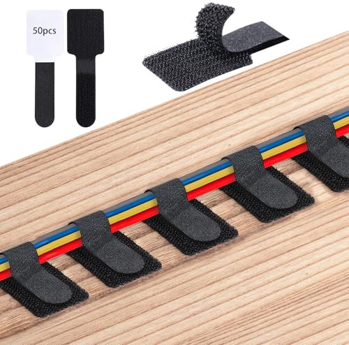 50 Stück Kabelmanagement Schreibtisch, 3 x 9 cm Kabelbinder Selbstklebend