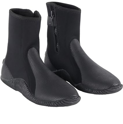 ZEPFJHE 1 par de zapatos de buceo de corte alto de 5 mm con suela antideslizante y protección contra cortes para botas de buceo de esnórquel y surf