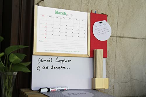 IVEI Tableau à épingles rose et tableau blanc combiné avec planificateur - Tableau effaçable à sec - Tableau d'affichage - Organisateur innovant - pour le bureau et la maison