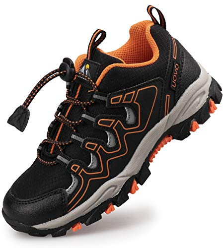 UOVO Träningsskor pojkar vattentäta vandringsskor sneakers barn trekking skor utomhus sportskor löparskor 27–40, svart, 31 EU