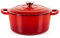Lätt Home Cocotte in Ghisa Smaltata Rossa. Forno Olandese Pentola Rotonda Antiaderente 26x12 CM - 4,8 L. Casseruola Pentola in Ferro per Induzione, Vetroceramica e Forno