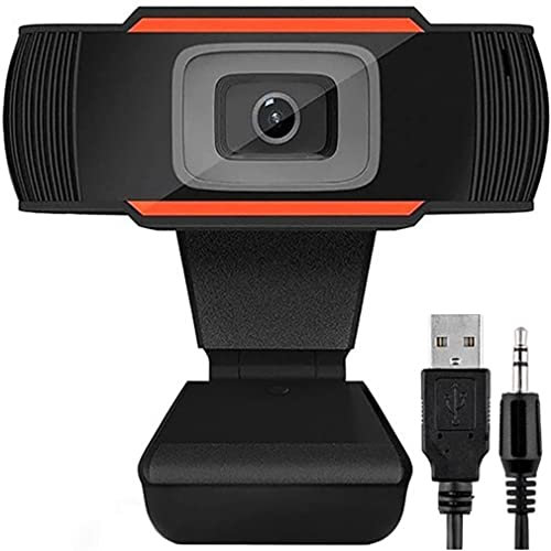 Retoo Webcam con microfono con suono stereo chiaro e correzione automatica della luce, telecamera webcam USB Plug & Play, telecamera USB 2.0 per Skype, FaceTime, Hangouts, Zoom (nero 1280 x 480)