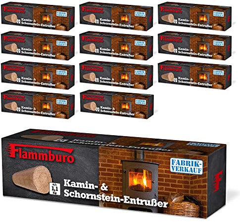 Flammburo | Öppen spis borttagning 12-pack | bottenblock för kamin och förbränningsrum | rengöringsarbete med aktivt substans | för spiseld och ugnsvård