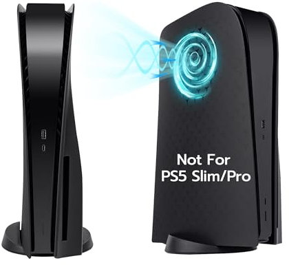 Mcbazel Black Ps5 Plates with Cooling Vents,Replacement Face Plate Side Plates for PS5 Disc Edition,PS5 Faceplate Disc Edition for PS5 UHD Console-Black(Not for PS5 Slim/Pro)