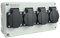 RoadEu - Wall Mounted Power Strip 13Amp 250V - Waterproof Power Distribution Box - IP54 - with 4X UK Standard sockets - Easy mounting Solution, Perfect for workshops, Sheds and Gardens.