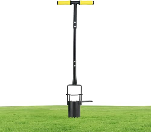Fioriera per bulbi | Strumento trapiantatore da giardino con manico lungo, portatile, di precisione, multiuso, in acciaio, ergonomico scavatore per la cura del prato, giardinaggio e trapianto di