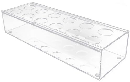 Angoily Jarrón de Flores Acrílico Rectangular Transparente 30X10X65 CM 12 Orificios para Centros de Mesa Decoración Hogar y Bodas Florero Hidropónico Delicado para Comedor y Eventos