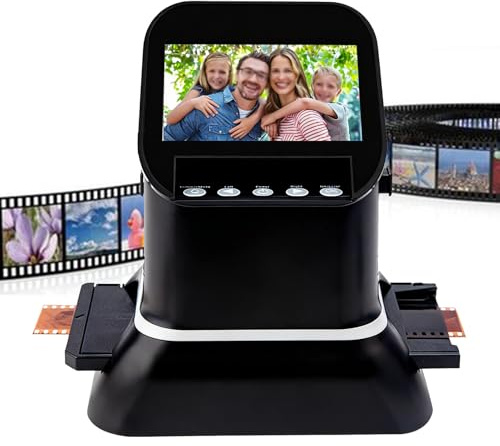 Nicvrea Scanner de Films et Diapositives, Scanner de Négatifs Rétro, Convertisseur Numérique de Photos 35 Mm, 135, 126 et 127 en Jpg, Compatible Carte SD/Pc, Écran LCD Couleur