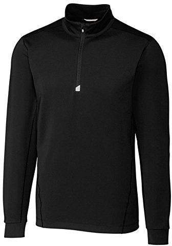 Cutter & Buck mens Moisture Wicking Drytec Upf 50+ Traverse Half Zip Pullover Transitional Jacket, Black, X-Large Big Tall US