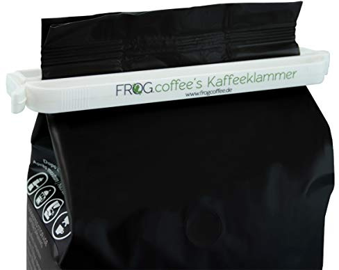 FROG.coffee´s Kaffeeklammer, 16cm weiß