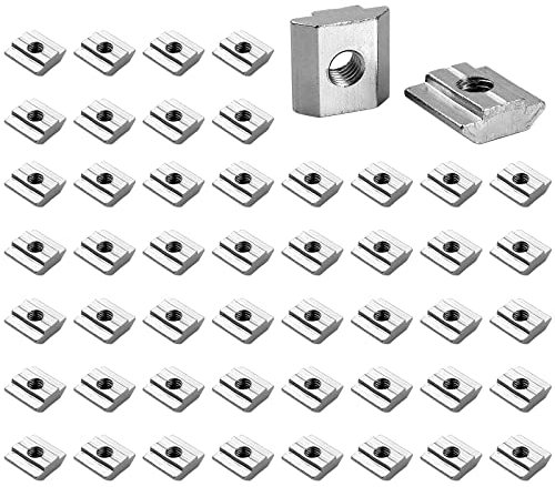 GETLITOOL 50pcs Tuercas Deslizantes para Ranura 8 Series 3030 M6 Heavy Duty de Acero al Carbono para Extrusión de Perfil de aluminio Serie 30 Estándar