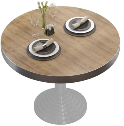 GGMMÖBEL Brasil | Tischplatte | Ø 70 cm | Eiche | Holzplatte | Perfekt für klappbare Couchtisch, Küchentisch, Esstisch | ABS Kante | HPL beschichtete | Restaurant, Cafe, Bar