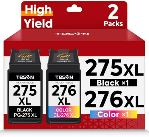 PG-275XL CL-276XL Replacement for Canon Ink 275 and 276 PG275 CL276 275XL 276XL Ink Cartridge Combo Pack for PIXMA TR4720 TS3522 TS3500 TR4700 TR4722 TS3720 printer Ink Cartridge (Black Color,2-Pack)