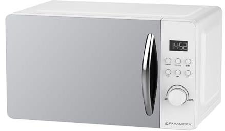 PYRAMIDEA Forno a Microonde Digitale con Grill Porta a Specchio 20 Litri Potenza 800W Colore Bianco FOM202W