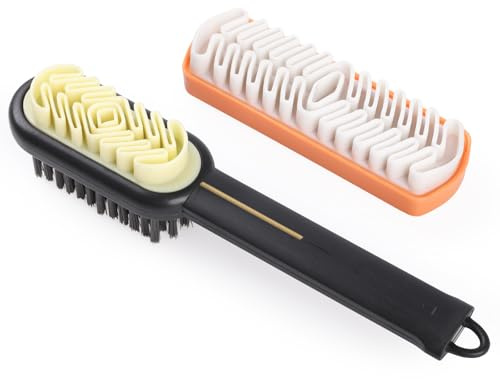 Simpeak Cepillos Zapatos de Doble Cara 2 en 1, Cepillo Ante Zapatos, Cepillo Ante, Conjunto Cepillo Ante Zapatos - Negro