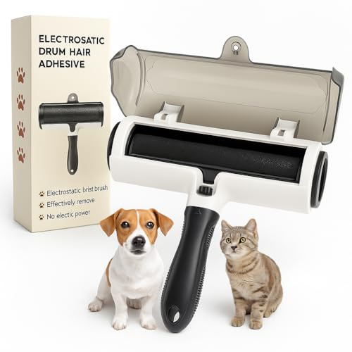 FR3® Quita Pelos Mascota | Desmontable, Resistente y Lavable. Ideal para pelo de Gatos y Perros. Recoge el pelo de Sofas, Ropa, Alfombras, Coche, Cama, etc. (Blanco y Negro)