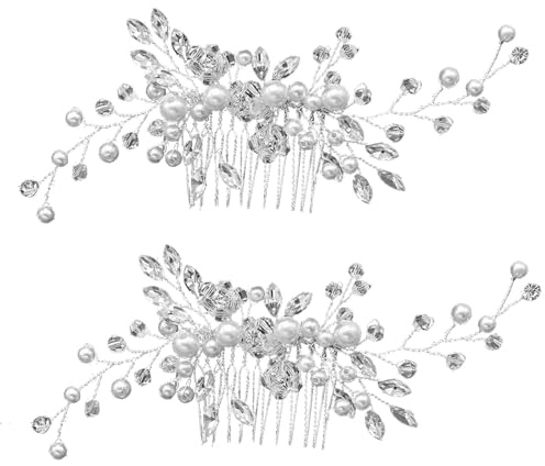 COLLBATH 2 Peinetas Nupciales Accesorios Para El Cabello Para Niñas Tocado De Novia Adorno Para El Cabello Con Cristales Peineta Nupcial De Cristal