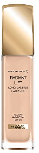 Max Factor, Fondotinta Liquido Radiant Lift, Formula Antietà a Lunga Durata con SPF 30 ed Acido Ialuronico, 60 Sand, 7 ml