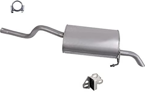 BESTPRICE Auspuff Schalldämpfer Set 1x Endschalldämpfer, mit Montagematerial Kompatibel mit RENAULT CLIO II (BB_, CB_)