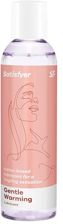 Lubricante Satisfyer Gentle Warming | A base de agua y compatible con preservativos | Calentador y calmante | Botella de gel de 150 ml | Ideal para momentos íntimos y juguetes sexuales para mujeres