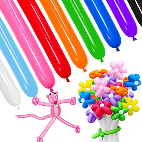 HYKJNBW Long Balloons for Modelling, 260Q Balloons, Magic Balloon Twisting Animals Ballons for Wedding Bachlorette Birthday Party Decoration 100cs