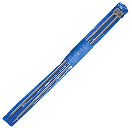 2 Pz/Set di Ferri da Maglia a Punta Singola Lunghi 35 cm in Alluminio Classici Ferri da Maglia Ferri da Maglia per Tessere Fatte a Mano Strumenti Fai da Te (5 mm)
