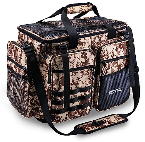 Goture Angelausrüstungstasche, weiche Seite, wasserabweisend, Umhängetasche, Angeltasche, Hüfttasche, Angelausrüstungstasche, Salzwasser, Süßwasser, zur Aufbewahrung von 3 3600 Angelboxen A
