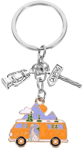 PACKOVE Décor Vintage Porte-clés Camping-car, Anneaux Uniques, Cadeau Adulte, Accessoires Bande Annonce, Ornement de Voyage