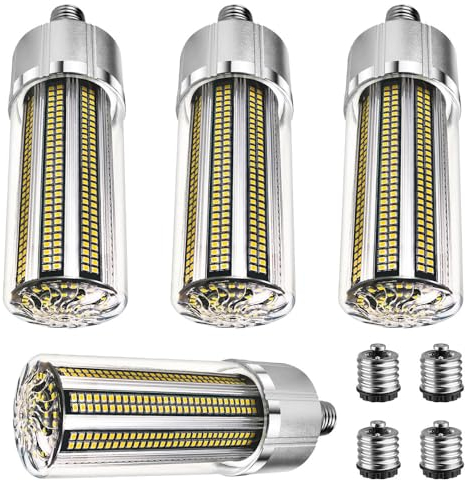 PAZWAHF LED-Mais-Glühbirne, 100 W, 12000 lm, E26/E27-Sockel, mit E39/E40-Mogul-Sockel-Adapter, großflächige LED-Glühbirnen für Innen- und Außengarage