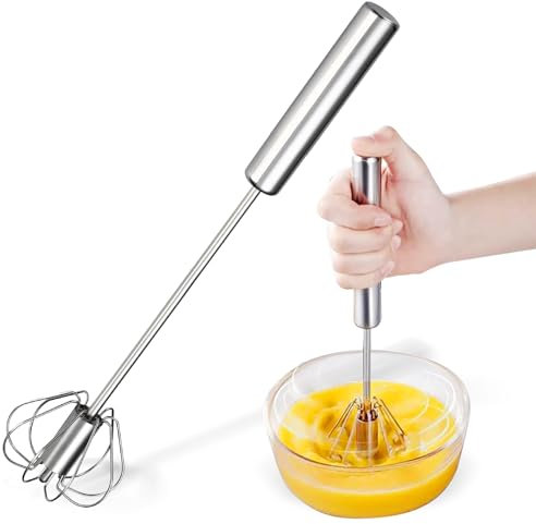 Huanmin Frusta semiautomatica, semplice frusta automatica, frusta in acciaio inox, frusta per mescolare, mini frusta per la cucina