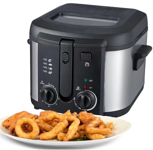 WBRSybUK 2000 Watt 6Liters Deep Fryer with Basket for Home Use, with View Window Electric Deep Fryer, Deep Fryer with Timer 30Min, Integrated Frying Basket And Handle