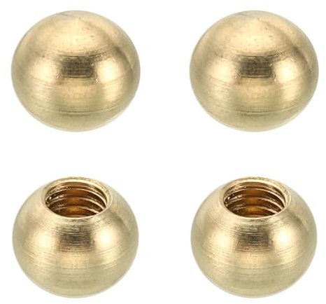 PATIKIL M6 x 12 mm, 4 stycken mässingskula för lampdekoration, skruvpluggar, muttrar för möbler, belysning eller gör-det-själv-projekt