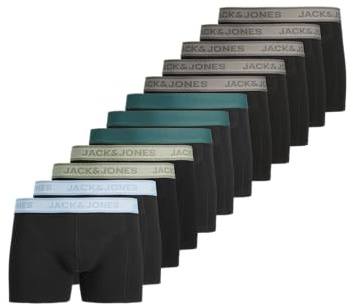 JACK & JONES Jacwesley Solid Trunks 12 Pack Jacwesley Solid Trunks - Calzoncillos (12 Unidades) Hombre (Pack de 12)