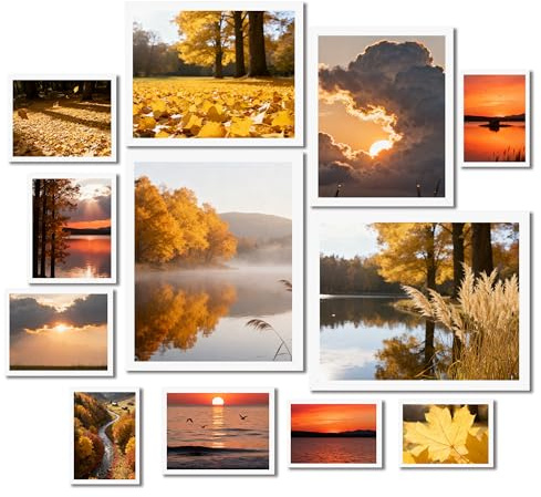 KAIWIN Set of 12 Picture Frames; Multi Photo Frame White; Two 20x25 cm (8x10 Inches); Two 15x20 cm (6x8 Inches); Four 13x18 cm (5x7 Inches); Four 10x15 cm (4x6 Inches), Collage Photo Frame