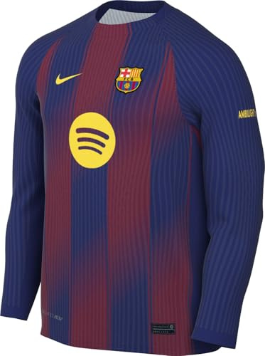 FC Barcelona 2025/26 Stadium Home Replica Long Sleeve Football Jersey with Nike Dri-FIT Technology for Men HJ4611
