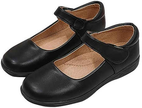 Generisch Bebé niño y niña, primavera/, color sólido, plano, caña baja, solo zapato, cumpleaños, escuela, actuación sandalias mujer, marrón, 31 EU Estrecho