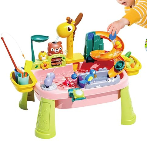 Générique Table Eau Sable,Évier De Jeu Électrique avec Pompe Et Courante Accessoires De Jeux d'eau À Courante, Pieds Amovibles, Jouet Intérieur pour Maison Et Jardin, École Maternelle