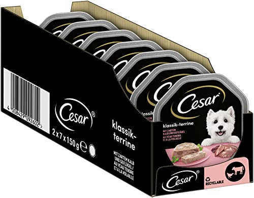 Cesar klassik-terrine 4008429092602 Hundmat, 14 stycken x 15 g