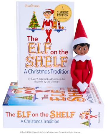 The Elf on the Shelf Box Set - Girl Scout Elf with Brown Eyes | Official Elf doll, Christmas tradition storybook, adoption certificate, ages 3+