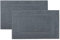ZOLLNER 2er Set Badematten - weiche und saugstarke Duschvorleger - waschbar bis 95°C - Baumwolle - 50x70 cm in grau