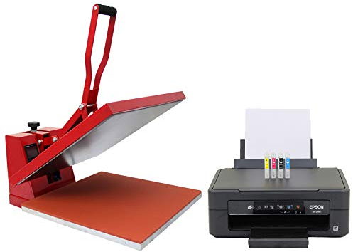 PixMax 50cm Transferpresse & Sublimations-Drucker im Set Klemmpresse Sublimationsdrucker Drucker für Sublimation