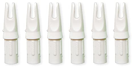 SHARROW 50 Stück Bogenschießen Pfeilnocke Pfeil Nocken Arrow Nocks Kunststoffnocke für ID 7.6mm Pfeilschäfte Carbonpfeil End Zubehör (Weiß)