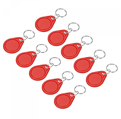 sourcing map 20Pack RFID Schlüsselanhänger UID 13.56MHz IC-Karte Kontaktlos Smart Token Rot