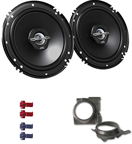 JVC CS-J620X Auto Lautsprecher 16,5 cm mit Einbauset passend für VW Volkswagen Polo (6N) 1999-2001 Türen vorne 600 W 165mm 2 Wege Koax