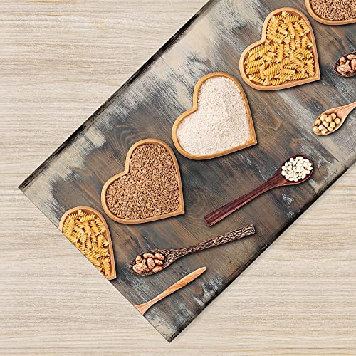 IlGruppone Tappeto Cucina Antiscivolo Made in Italy Passatoia Antimacchia Multiuso Corridoio Soggiorno Lavabile in Lavatrice - 94 Pasta Amore - 50x100cm