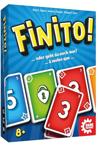 Game Factory 646090 Finito!, packendes Kartenspiel für 2-6 Spieler, schnelles Ablegespiel für Erwachsene und Kinder ab 8 Jahren, Familienspiel