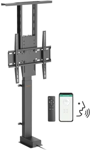 my wall HP63AL - Supporto per TV per Google Home, regolabile in altezza, motorizzato, con telecomando da 81,3 cm (32) a 139,