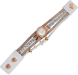 SAFIGLE Frauen quarzuhr damenarmbanduhren for Women Armband für Frauen Trendige Armbänder für Frauen Perlenarmbänder Damenuhren Quarz-Armband Frauen schauen zu Legierung