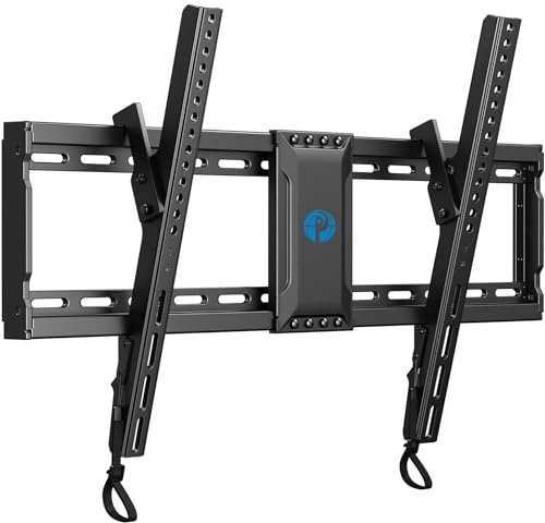Pipishell Tilt TV Wall Mount for 37″–82″ Flat or Curved TVs up to 132 lbs, Max VESA 600x400mm, Wall Mount TV Bracket with Pull Cord Locks, Mount Bracket for 12″–24″ Wood Studs, PILT9