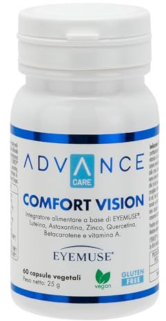COMFORT VISION - Integratore alimentare a base di postbiotici EYEMUSE® quercetina, luteina, astaxantina, zinco, beta-carotene, retinolo e taurina.